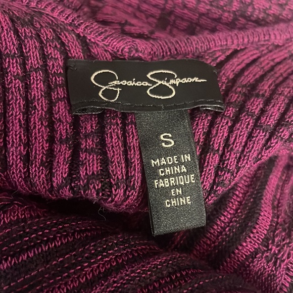 Jessica Simpson Sportswear Marled Purple/Magenta Pink Knit Fit and Flare Dress - Picture 15 of 17